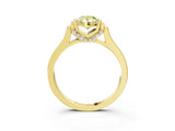 Yellow gold Fancy Yellow Pear Cut Brilliant Solitaire Diamond Ring with Channel Set Band and Bar Prong Setting_15