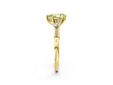 Yellow gold Fancy Yellow Pear Cut Brilliant Three-Stone Pave Band with Four-Prong Setting_2