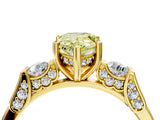 Yellow gold Fancy Yellow Pear Cut Brilliant Three-Stone Pave Band with Four-Prong Setting_4