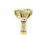 Yellow gold Fancy Yellow Pear Cut Brilliant Three-Stone Pave Band with Four-Prong Setting_5