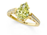 Yellow gold Fancy Yellow Pear  Cut Cathedral Pave Diamond Engagement Ring with Six-Prong Setting_44