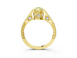 Yellow gold Fancy Yellow Pear  Cut Cathedral Pave Diamond Engagement Ring with Six-Prong Setting_58