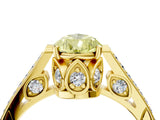 Yellow gold Fancy Yellow Pear  Cut Cathedral Pave Diamond Engagement Ring with Six-Prong Setting_59