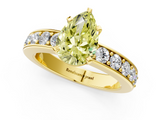 Yellow gold Fancy Yellow Pear  Cut Channel Set Diamond Engagement Ring with Four-Prong Setting_240