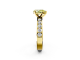 Yellow gold Fancy Yellow Pear  Cut Channel Set Diamond Engagement Ring with Four-Prong Setting_241