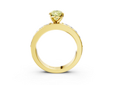 Yellow gold Fancy Yellow Pear  Cut Channel Set Diamond Engagement Ring with Four-Prong Setting_242