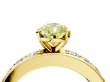 Yellow gold Fancy Yellow Pear  Cut Channel Set Diamond Engagement Ring with Four-Prong Setting_243