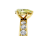 Yellow gold Fancy Yellow Pear  Cut Channel Set Diamond Engagement Ring with Four-Prong Setting_244