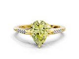 Yellow gold Fancy Yellow Pear  Cut Channel Set Solitaire Engagement Ring with Four-Prong Setting_220
