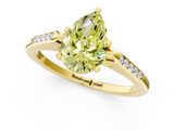 Yellow gold Fancy Yellow Pear  Cut Channel Set Solitaire Engagement Ring with Four-Prong Setting_221
