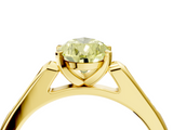 Yellow gold Fancy Yellow Pear  Cut Channel Set Solitaire Engagement Ring with Four-Prong Setting_224