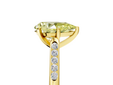Yellow gold Fancy Yellow Pear  Cut Channel Set Solitaire Engagement Ring with Four-Prong Setting_225