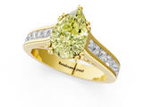 Yellow gold Fancy Yellow Pear  Cut Channel Set Solitaire Engagement Ring with Prong Setting_21