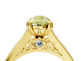 Yellow gold Fancy Yellow Pear  Cut Channel Set Solitaire Engagement Ring with Prong Setting_24