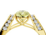 Yellow gold Fancy Yellow Pear Cut Cut Diamond Channel Set Solitaire Ring with Four-Prong Setting_4