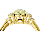 Yellow gold Fancy Yellow Pear Cut Cut Diamond Cluster Ring with Solitaire Band and Four-Prong Setting_16