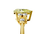 Yellow gold Fancy Yellow Pear Cut Cut Diamond Cluster Ring with Solitaire Band and Four-Prong Setting_17