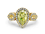 Yellow gold Fancy Yellow Pear Cut Cut Halo Diamond Infinity Band with Four-Prong Setting