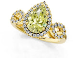 Yellow gold Fancy Yellow Pear Cut Cut Halo Diamond Infinity Band with Four-Prong Setting_1