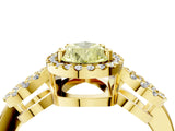 Yellow gold Fancy Yellow Pear Cut Cut Halo Diamond Infinity Band with Four-Prong Setting_4