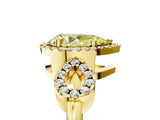 Yellow gold Fancy Yellow Pear Cut Cut Halo Diamond Infinity Band with Four-Prong Setting_5