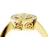 Yellow gold Fancy Yellow Pear Cut Cut Halo Pavé Diamond Ring_4