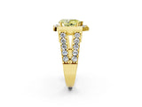 Yellow gold Fancy Yellow Pear Cut Cut Halo Split Shank Prong Set Ring_2
