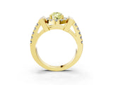 Yellow gold Fancy Yellow Pear Cut Cut Halo Split Shank Prong Set Ring_3