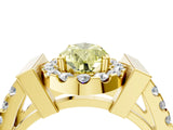 Yellow gold Fancy Yellow Pear Cut Cut Halo Split Shank Prong Set Ring_4