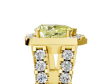 Yellow gold Fancy Yellow Pear Cut Cut Halo Split Shank Prong Set Ring_5