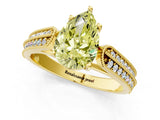 Yellow gold Fancy Yellow Pear Cut Cut Pave Split Shank Engagement Ring with Four-Prong Setting_1