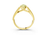 Yellow gold Fancy Yellow Pear Cut Cut Pave Split Shank Engagement Ring with Four-Prong Setting_3