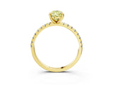 Yellow gold Fancy Yellow Pear Cut Diamond Brilliant Solitaire Ring with Pavé Band and Four-Prong Setting_27