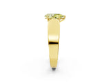 Yellow gold Fancy Yellow Pear Cut Diamond Channel Set Solitaire Ring with Four-Prong Setting_14