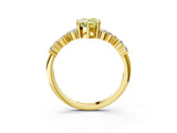 Yellow gold Fancy Yellow Pear Cut Diamond Cluster Pavé Band with Four-Prong Setting_15