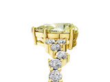 Yellow gold Fancy Yellow Pear Cut Diamond Cluster Pavé Band with Four-Prong Setting_8