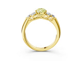 Yellow gold Fancy Yellow Pear  Cut Diamond Cluster Ring with Round Accent Stones and Prong Setting on a Classic Band_54