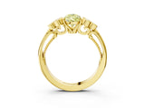 Yellow gold Fancy Yellow Pear  Cut Diamond Engagement Ring with Bezel Set Round Side Stones and Prong Setting_56