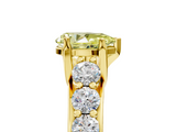 Yellow gold Fancy Yellow Pear  Cut Diamond Engagement Ring with Pavé Band and Four-Prong Setting_8