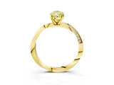 Yellow gold Fancy Yellow Pear Cut Diamond Engagement Ring with Side Stone Accents and Four-Prong Setting_15