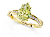 Yellow gold Fancy Yellow Pear Cut Diamond Engagement Ring with Side Stone Accents and Four-Prong Setting_61