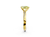 Yellow gold Fancy Yellow Pear Cut Diamond Engagement Ring with Side Stone Accents and Four-Prong Setting_62