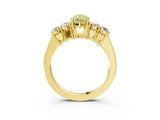 Yellow gold Fancy Yellow Pear  Cut Diamond Five-Stone Prong Set White Gold Ring_35
