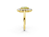 Yellow gold Fancy Yellow Pear Cut Diamond Floral Double Halo Engagement Ring with Prong Setting_26