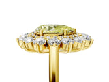 Yellow gold Fancy Yellow Pear Cut Diamond Floral Double Halo Engagement Ring with Prong Setting_29
