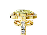 Yellow gold Fancy Yellow Pear Cut Diamond Floral Halo Split Shank Prong Setting Ring_5