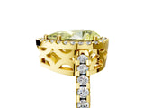 Yellow gold Fancy Yellow Pear Cut Diamond Halo Engagement Ring with Pavé Band and Prong Setting_32