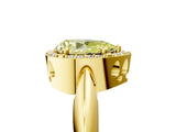 Yellow gold Fancy Yellow Pear  Cut Diamond Halo Engagement Ring with Split Shank and Four-Prong Setting_95