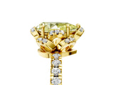 Yellow gold Fancy Yellow Pear Cut Diamond Halo Pave Band with Four-Prong Setting_8