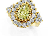 Yellow gold Fancy Yellow Pear Cut Diamond Halo Ring with Pavé Band and Four-Prong Setting_68